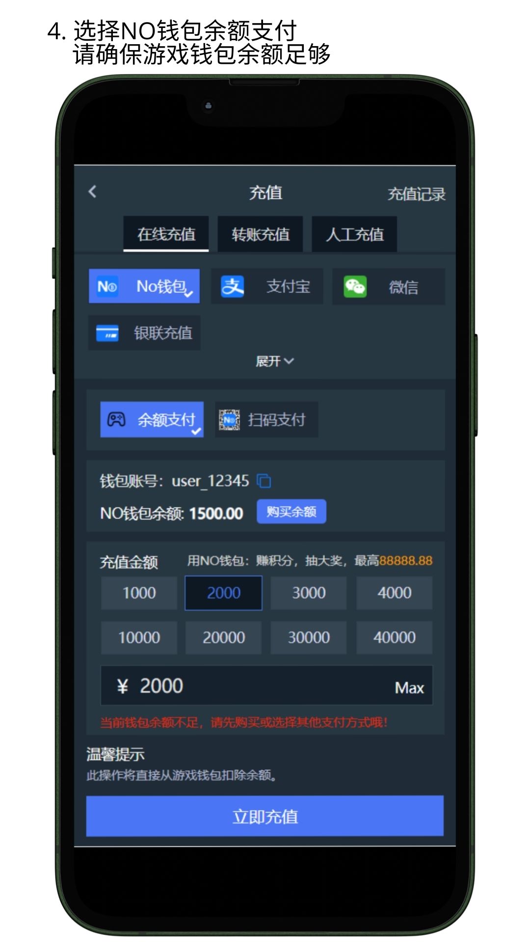 NO钱包余额支付教程参考图5